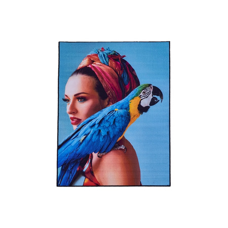 Коврик на хлопковой основе Розетта Дижитал / 600461-1001 / панно девушка с попугаем
