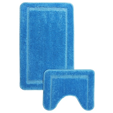 Комплект ковриков Микрофайбер / 11676-003 голубой с бордюром